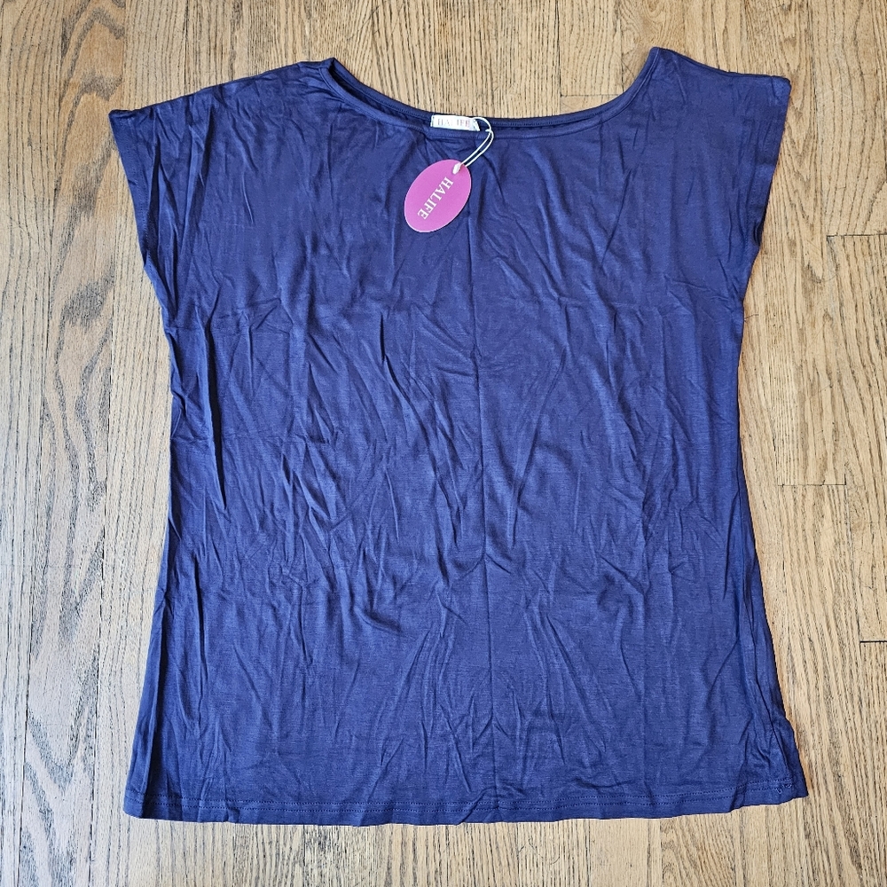 NWT! Halife Women's Off-shoulder Assymetrical Casual Top Size XL